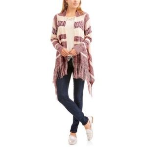 No Boundaries Tribal Pointelle Fringe Cardigan